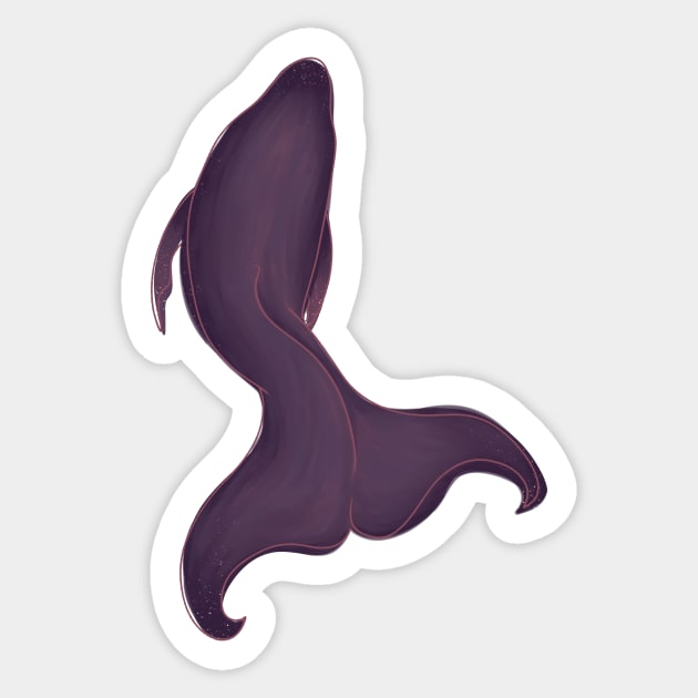 Purple Whale Sticker by Pastel.Punkk